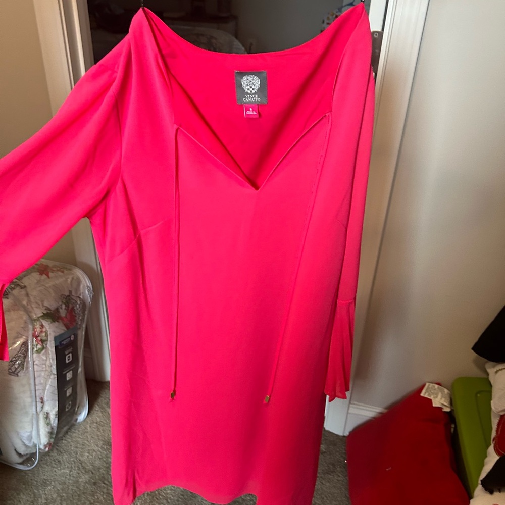 Bright Pink Long Sleeve Dress
